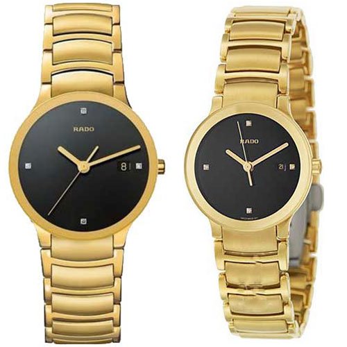 COMBO - RADO CENTRIX GOLD BLACK DIAL WATCH